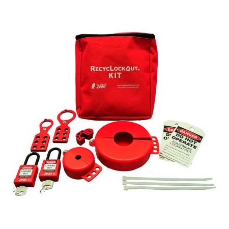 Zing ZING RecycLockout Lockout Tagout Kit, 12 Component, Valve Lockout, 7120 7120